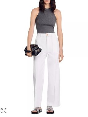 Sandro High-Waist Wide-Leg Jeans